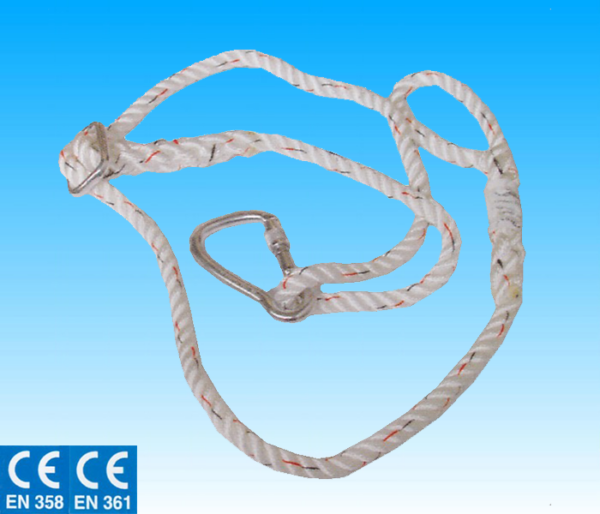 CORDINO DI POSIZIONAMENTO CON MOSCHETTONE E MOSCHETTONE OVALE