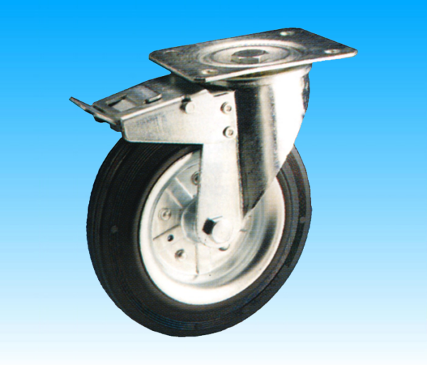 RUOTE IN GOMMA SUPPORTO ACCIAIO