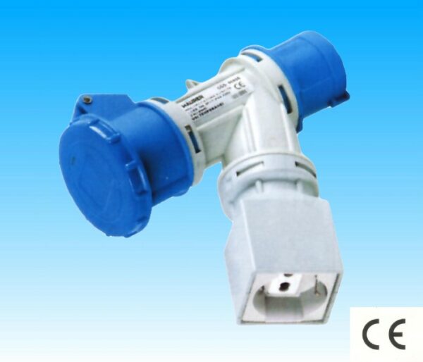 ADATTATORE MULTIPRESA INDUSTRIALE A 2 INNESTI CON PRESA SCHUKO