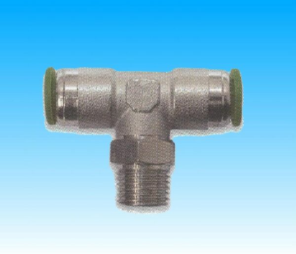 RACCORDO AUTOMATICO A “T” MASCHIO FILETTO CONICO CENTRALE GIREVOLE